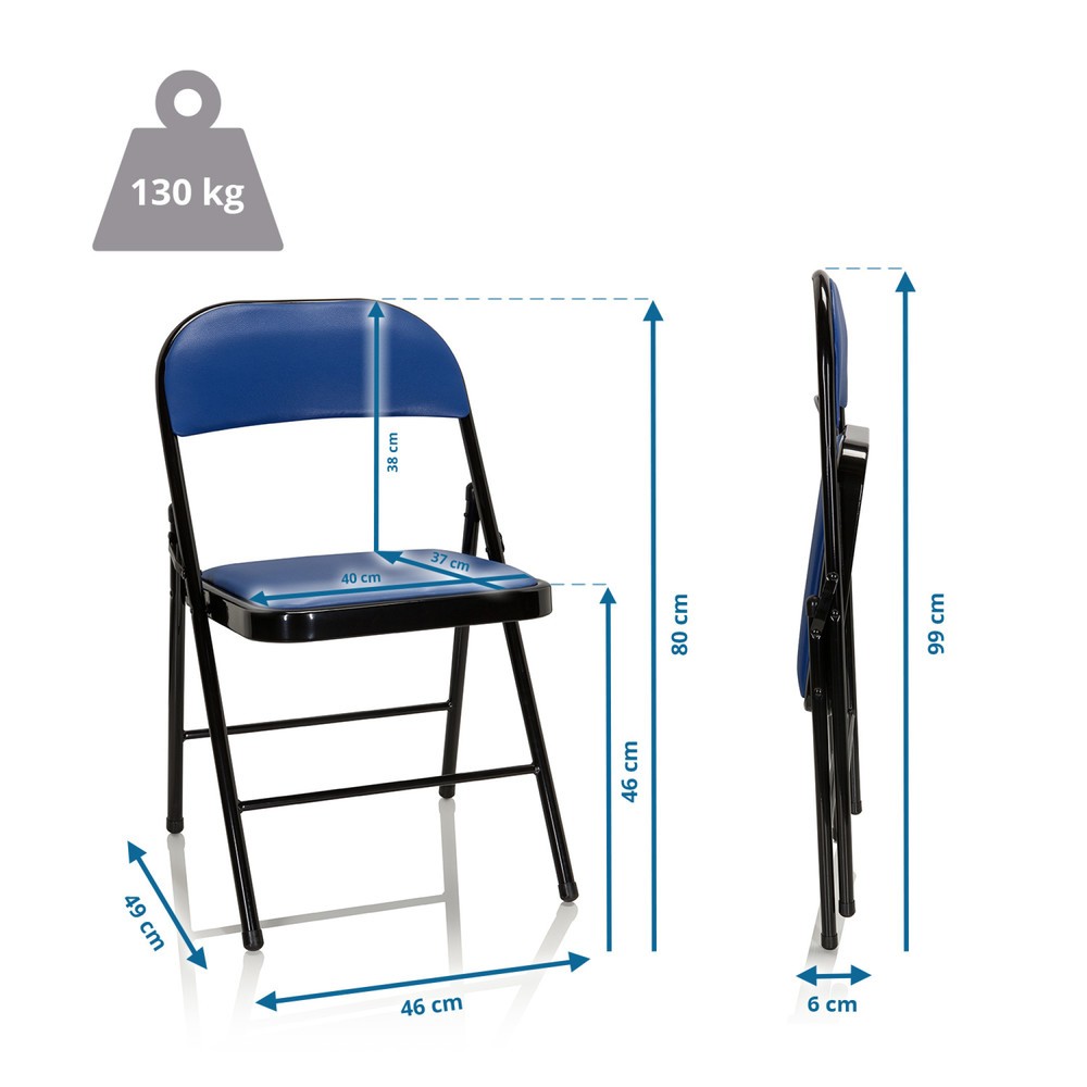 Produktabbildung Nr. 5: Chaise de conférence / chaise-visiteur / chaise pliante hjh OFFICE BANDA V PU, bleu
