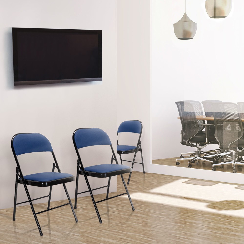 Produktabbildung Nr. 7: Chaise de conférence / chaise-visiteur / chaise pliante hjh OFFICE BANDA V PU, bleu