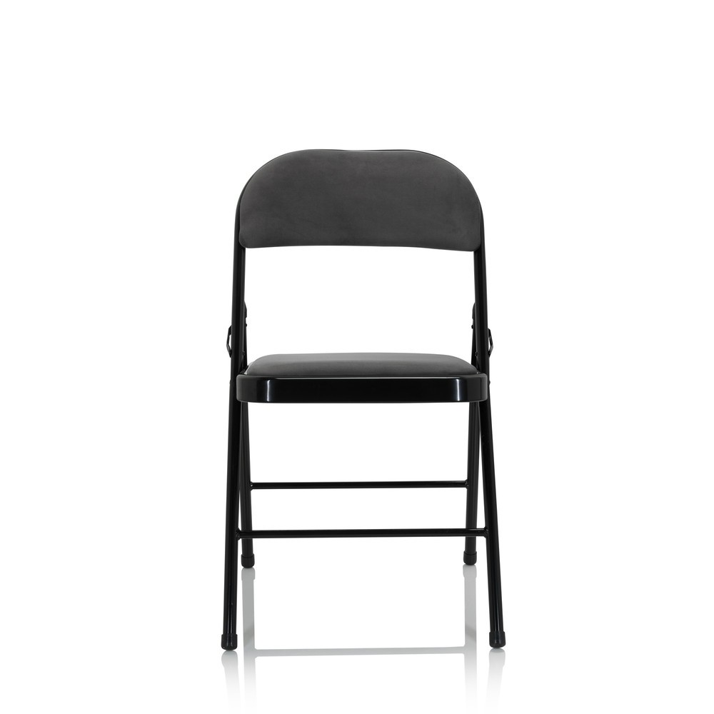 Illustration du produit: Chaise de conférence / chaise-visiteur / chaise pliante hjh OFFICE TUDELA I velours, gris foncé