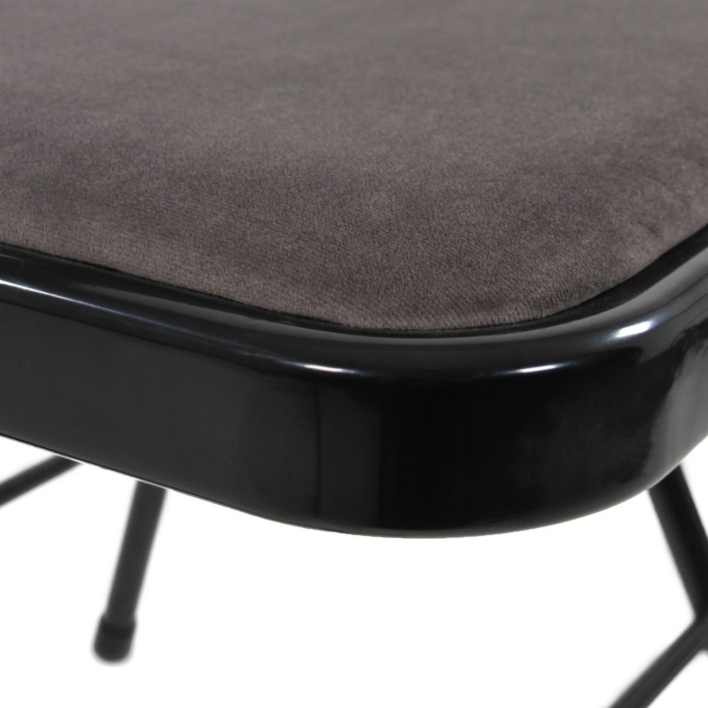 N° de l'image du produit 4 : Chaise de conférence / chaise-visiteur / chaise pliante hjh OFFICE TUDELA I velours, gris foncé