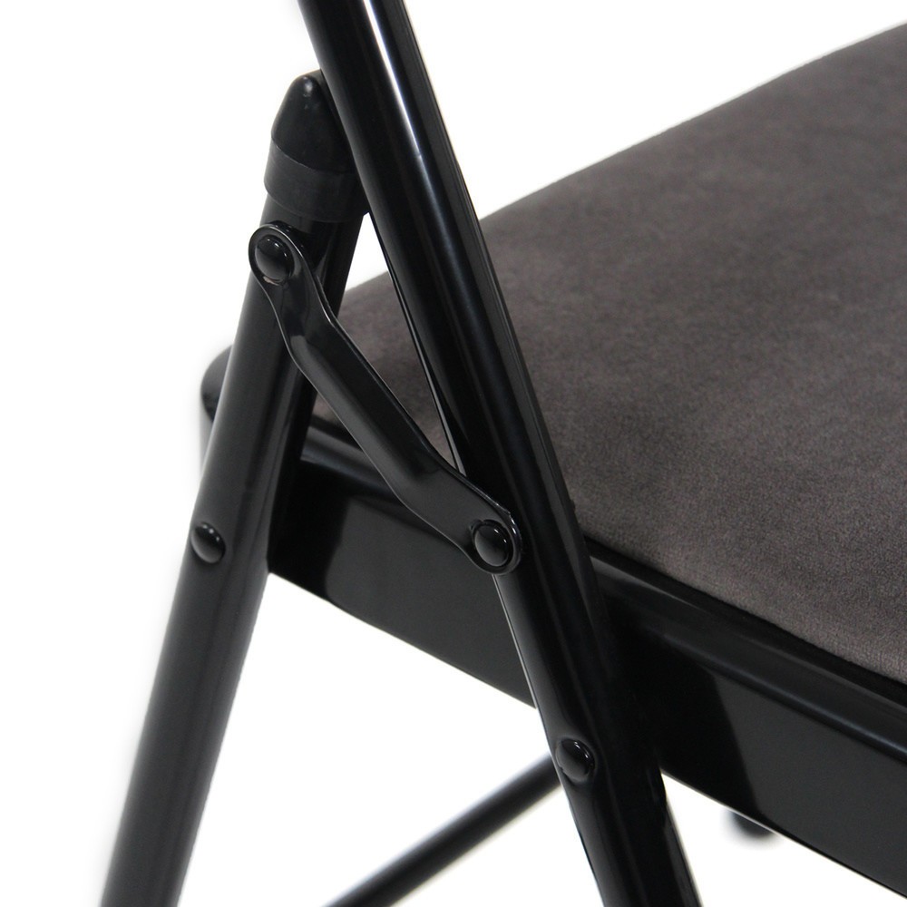 N° de l'image du produit 6 : Chaise de conférence / chaise-visiteur / chaise pliante hjh OFFICE TUDELA I velours, gris foncé