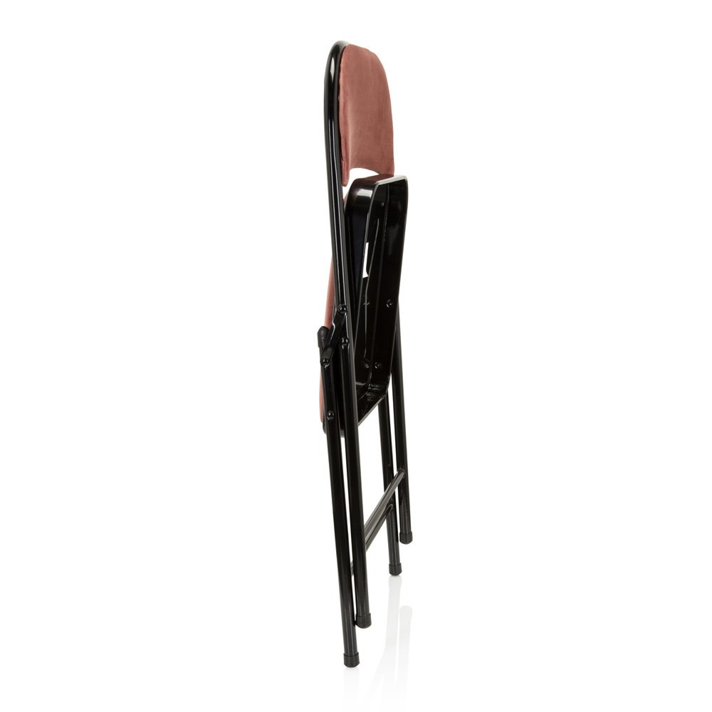Produktabbildung Nr. 2: Chaise de conférence / chaise-visiteur / chaise pliante hjh OFFICE TUDELA I velours, rose