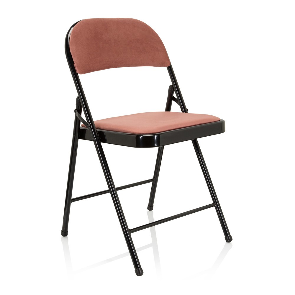 Produktabbildung Nr. 5: Chaise de conférence / chaise-visiteur / chaise pliante hjh OFFICE TUDELA I velours, rose