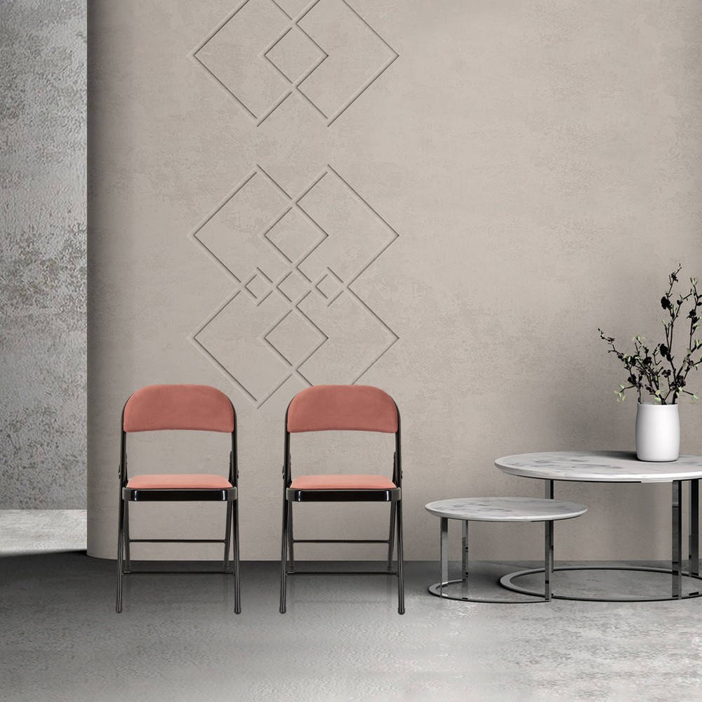 Produktabbildung Nr. 6: Chaise de conférence / chaise-visiteur / chaise pliante hjh OFFICE TUDELA I velours, rose