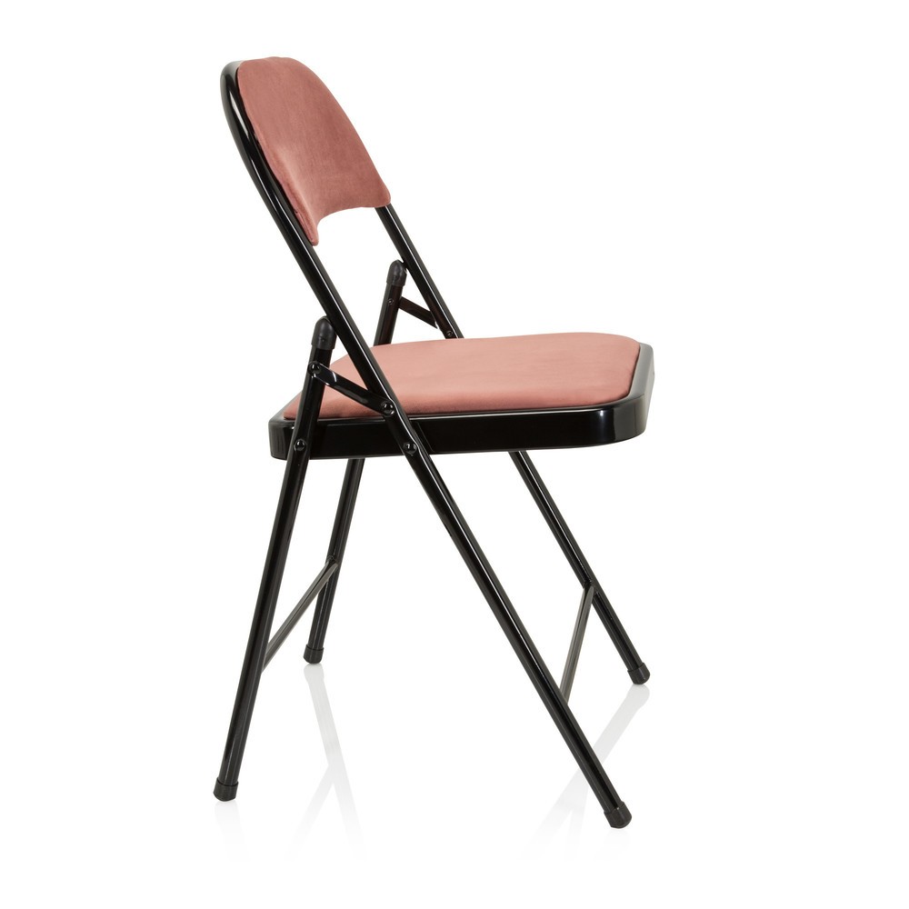 Produktabbildung Nr. 10: Chaise de conférence / chaise-visiteur / chaise pliante hjh OFFICE TUDELA I velours, rose
