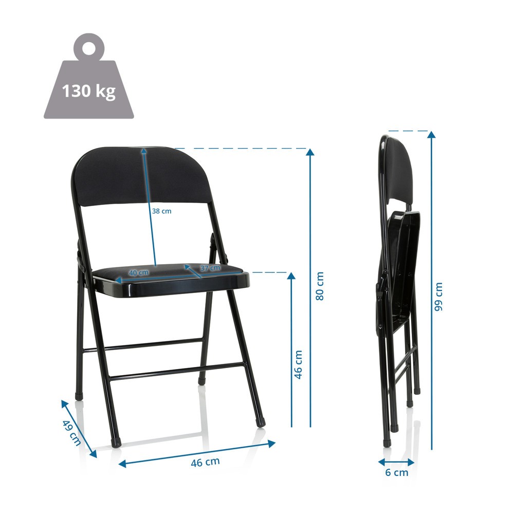 Produktabbildung Nr. 5: Chaise de conférence / chaise-visiteur / chaise pliante hjh OFFICE BANDA V II tissu, noir