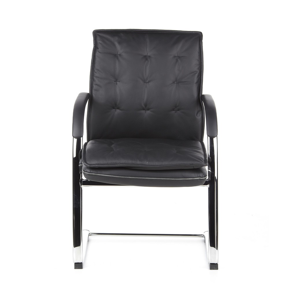 Illustration du produit: Chaise de conférence / fauteuil suspendu hjh OFFICE VILLA V cuir nappa, noir