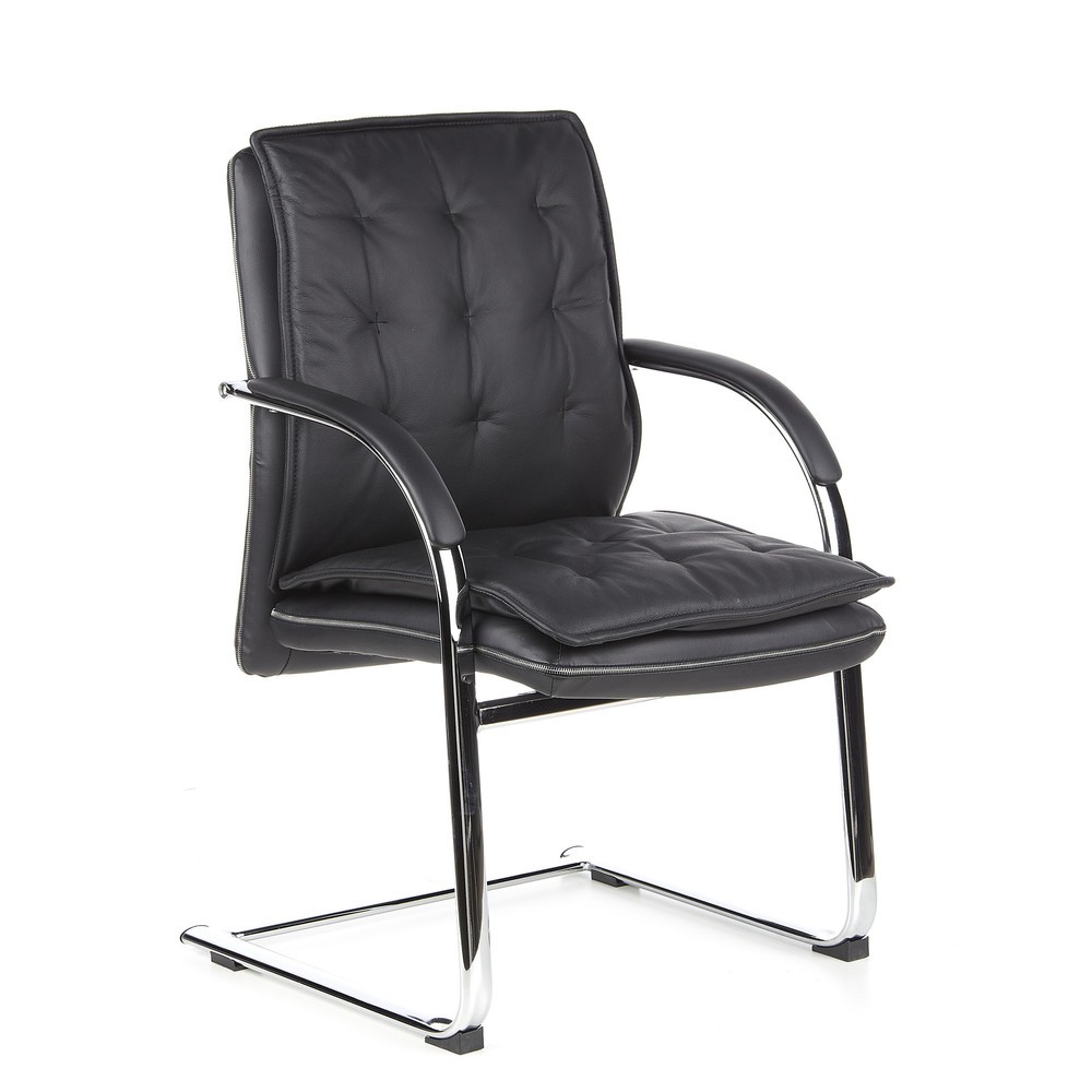 Produktabbildung Nr. 2: Chaise de conférence / fauteuil suspendu hjh OFFICE VILLA V cuir nappa, noir