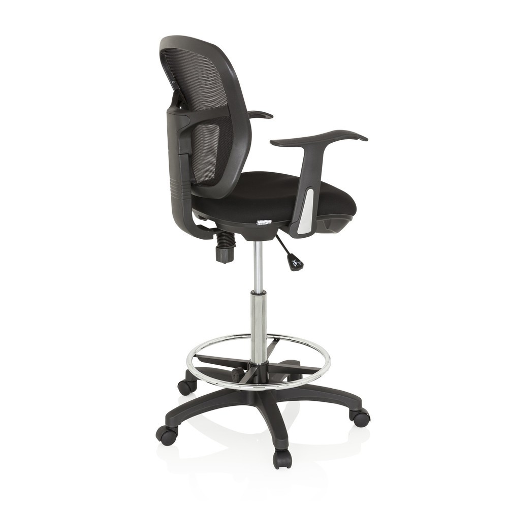 Produktabbildung Nr. 4: Siège de travail / siège de comptoir hjh OFFICE TOP WORK 108 tissu/maille, noir