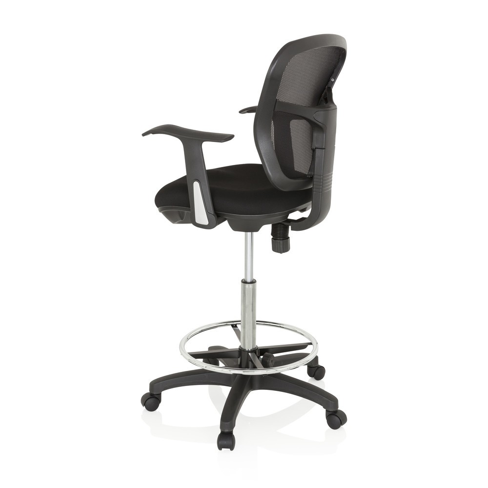 Produktabbildung Nr. 7: Siège de travail / siège de comptoir hjh OFFICE TOP WORK 108 tissu/maille, noir