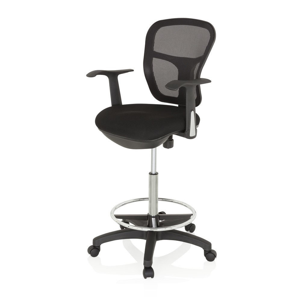 Produktabbildung Nr. 9: Siège de travail / siège de comptoir hjh OFFICE TOP WORK 108 tissu/maille, noir