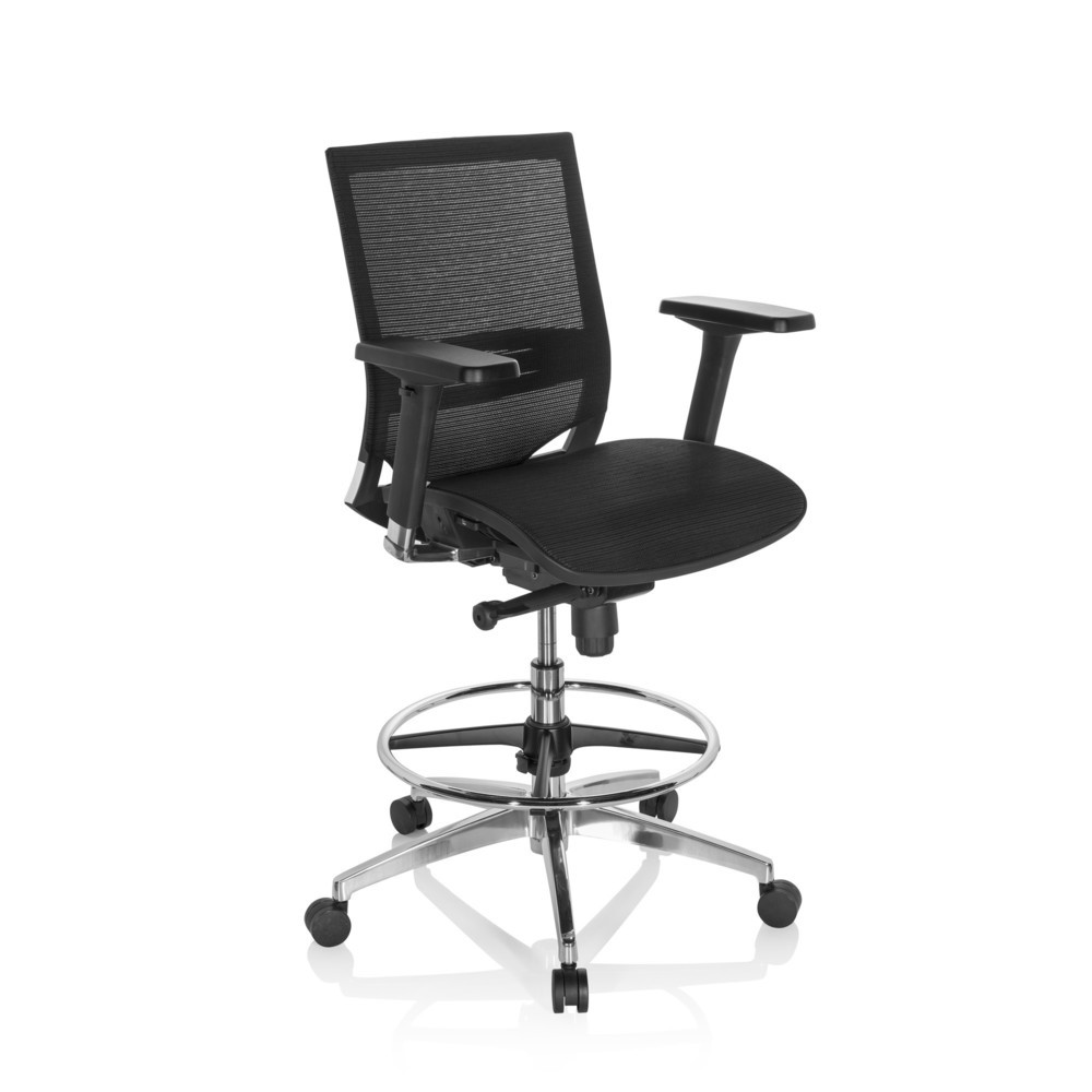 Produktabbildung Nr. 2: Siège de travail / siège de comptoir hjh OFFICE TOP WORK 78 maille, noir