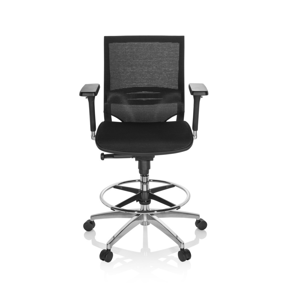 Illustration du produit: Siège de travail / siège de comptoir hjh OFFICE TOP WORK 78 maille, noir