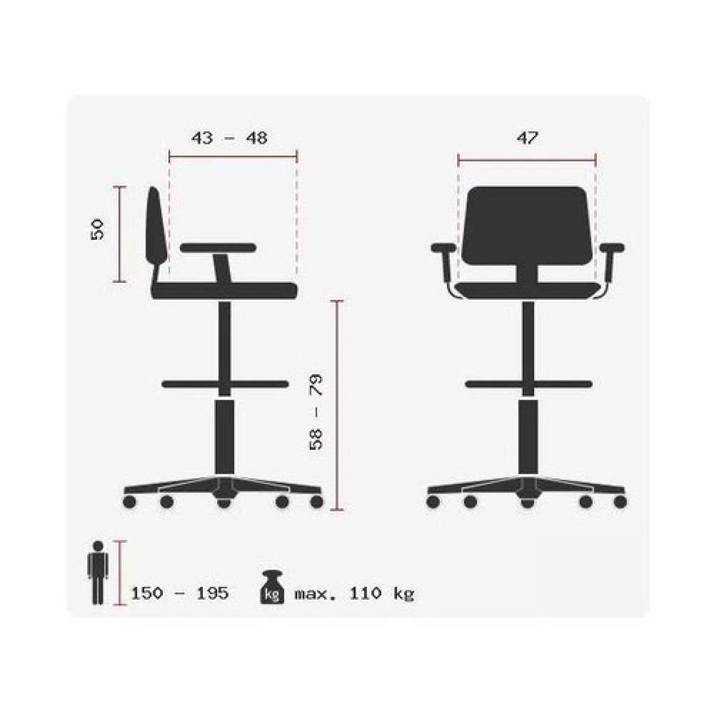 Produktabbildung Nr. 11: Siège de travail / siège de comptoir hjh OFFICE TOP WORK 78 maille, noir