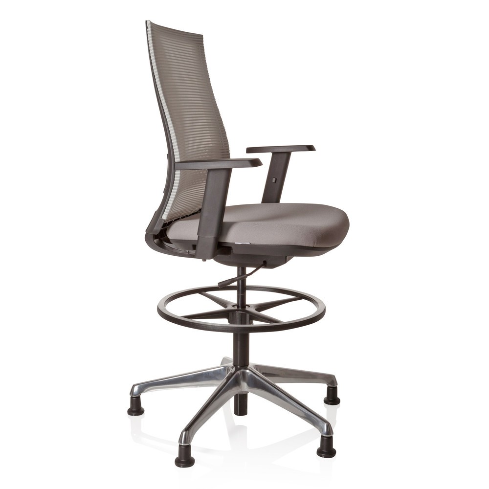 Produktabbildung Nr. 3: Chaise de travail / chaise de comptoir hjh OFFICE TOP WORK 99 revêtement : 100 % polyester, gris
