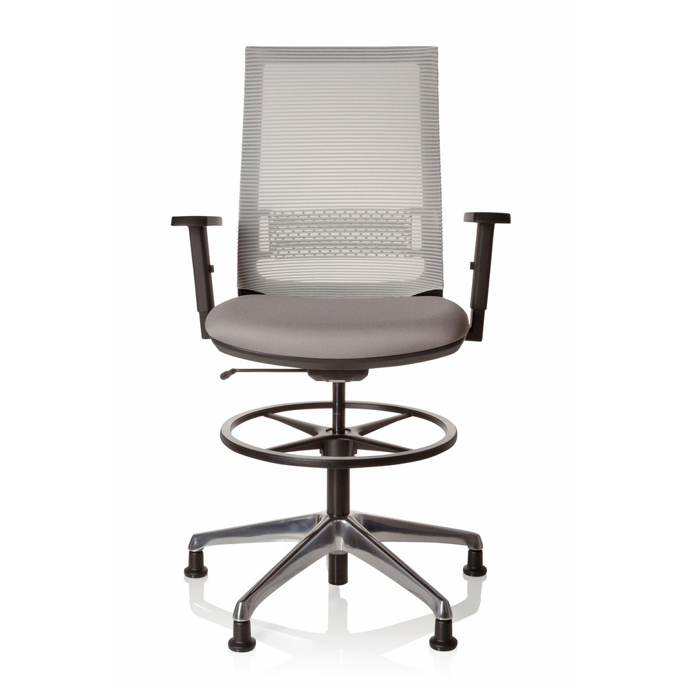 Illustration du produit: Chaise de travail / chaise de comptoir hjh OFFICE TOP WORK 99 revêtement : 100 % polyester, gris