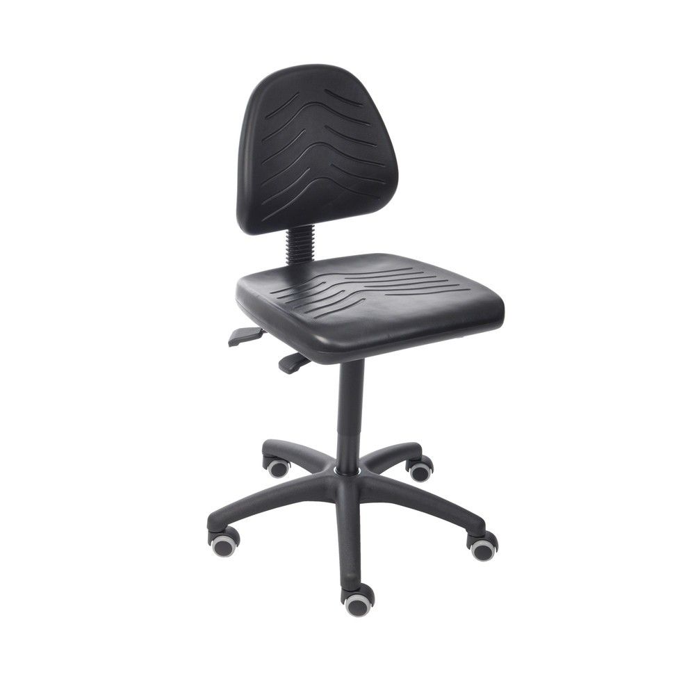 Illustration du produit: Chaise de travail pivotante HEMMDAL Confort, siège en PU, hauteur d'assise 460-650 mm, base plastique, roulettes