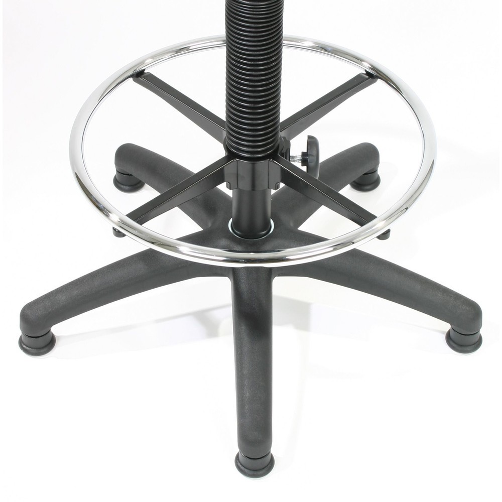 Produktabbildung Nr. 4: HEMMDAL Chaise de travail pivotante Easy en polyuréthane, hauteur d’assise 510-710 mm, base plastique, patins, anneau repose-pied