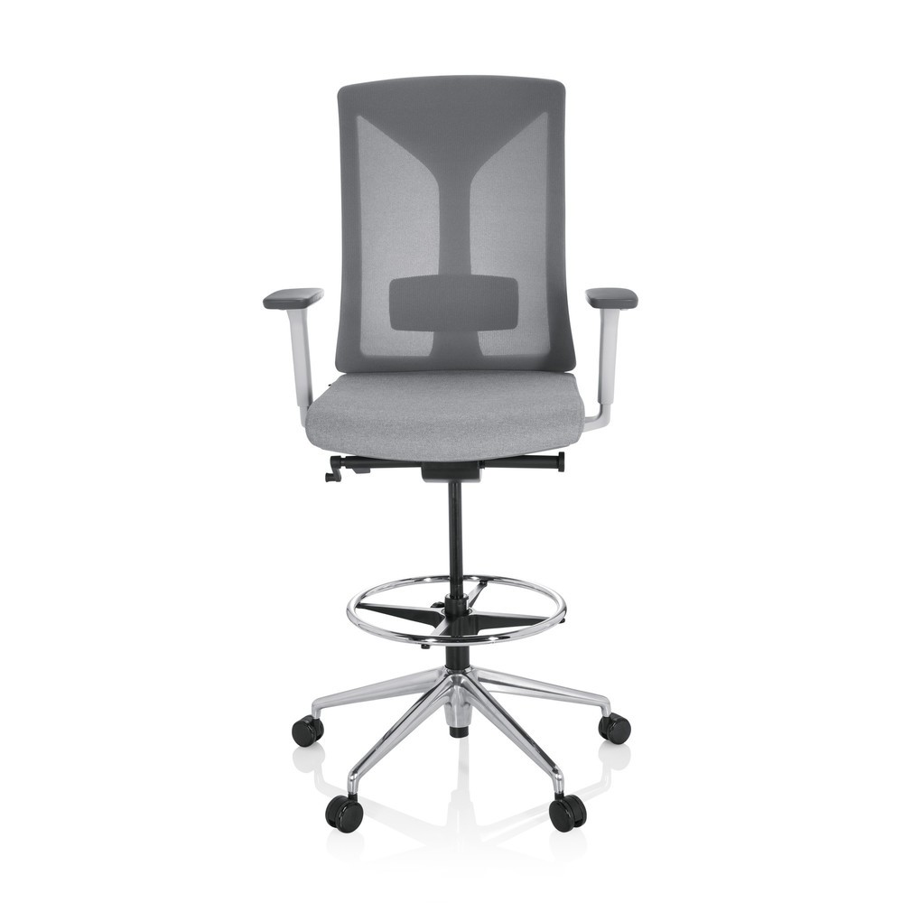 Illustration du produit: Siège de travail / tabouret de travail hjh OFFICE HALIFAX WORK tissu/maille, gris