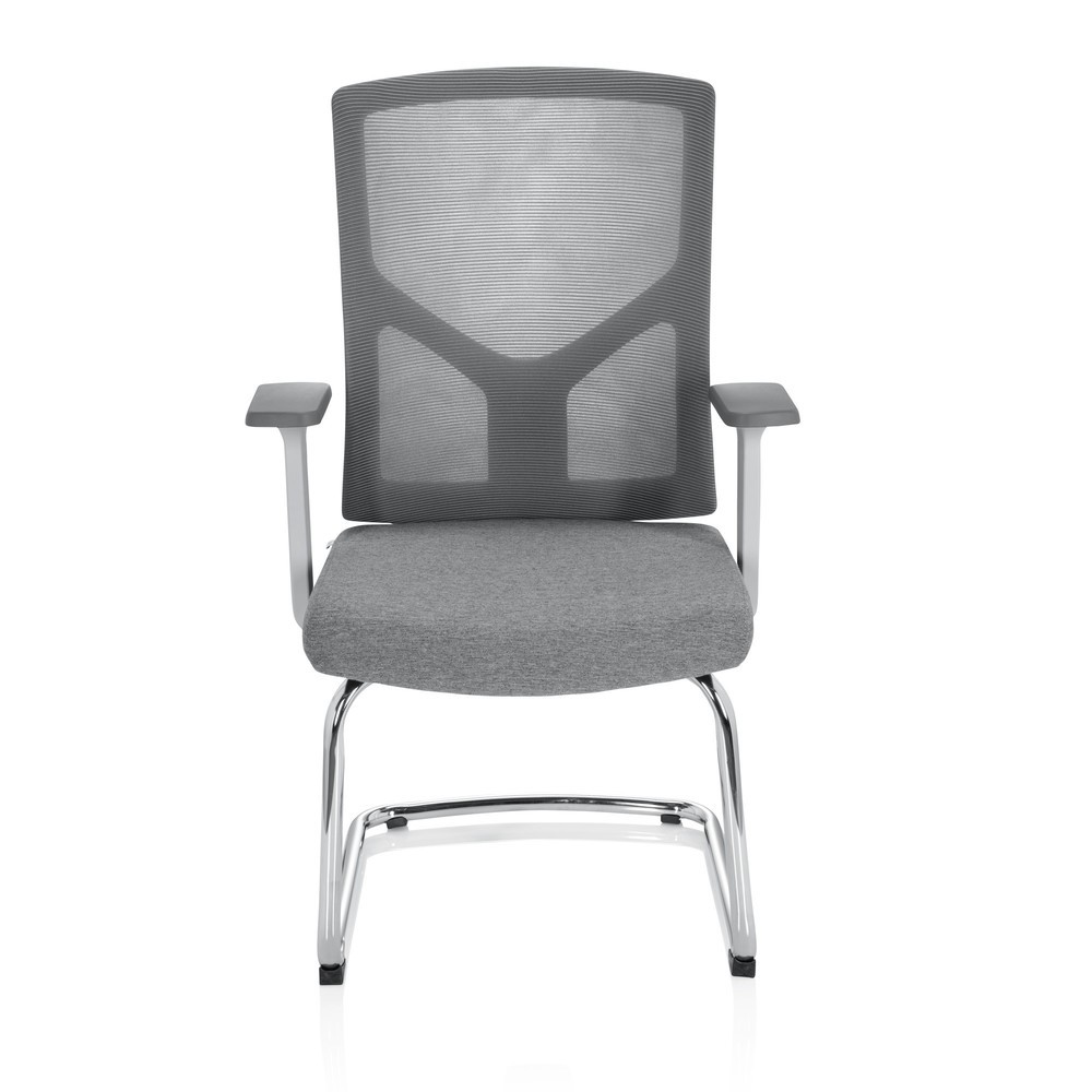 Illustration du produit: Chaise-visiteur / siège de conférence hjh OFFICE BRETON V W tissu / maille, gris