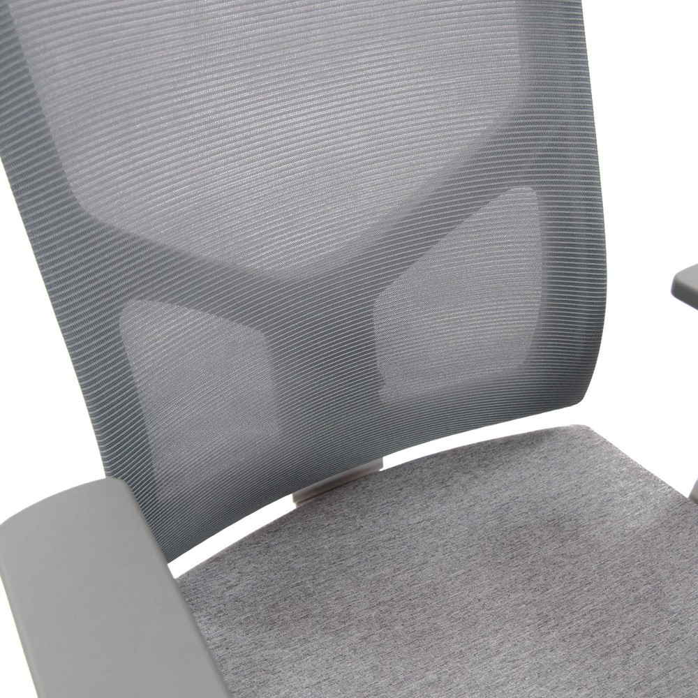 Produktabbildung Nr. 3: Chaise-visiteur / siège de conférence hjh OFFICE BRETON V W tissu / maille, gris