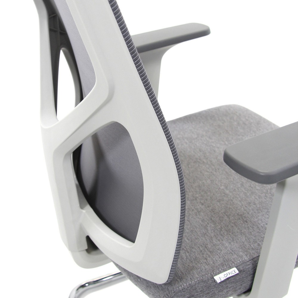 Produktabbildung Nr. 4: Chaise-visiteur / siège de conférence hjh OFFICE BRETON V W tissu / maille, gris