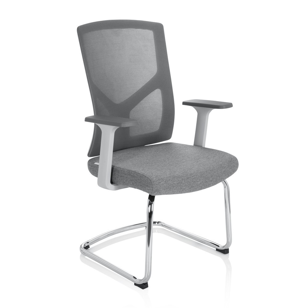 Produktabbildung Nr. 10: Chaise-visiteur / siège de conférence hjh OFFICE BRETON V W tissu / maille, gris
