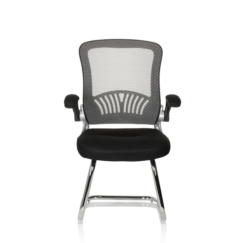 N° de l'image du produit 1 : Chaise-visiteur / chaise de conférence hjh OFFICE FLYER PRO V maille, noir/gris