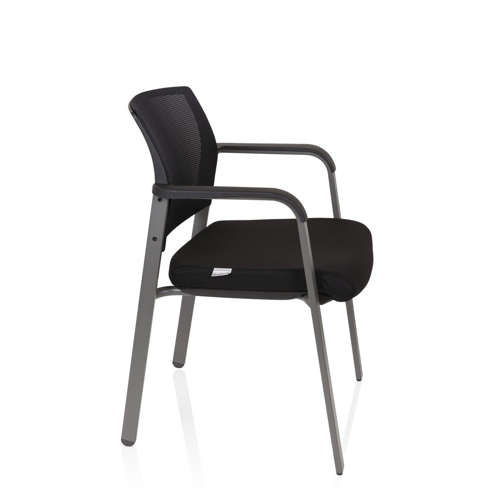 Produktabbildung Nr. 6: Chaise-visiteur / chaise de conférence hjh OFFICE MEET gris maille/tissu, noir