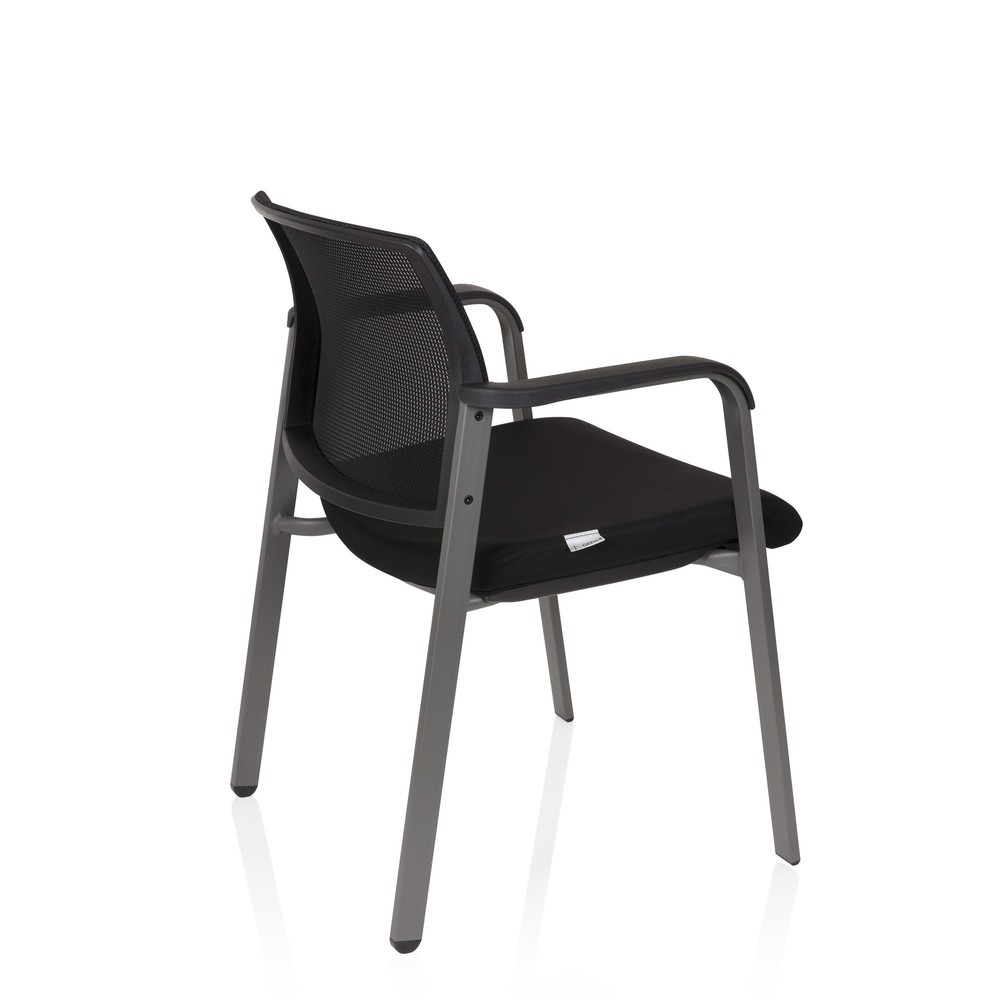 Produktabbildung Nr. 7: Chaise-visiteur / chaise de conférence hjh OFFICE MEET gris maille/tissu, noir