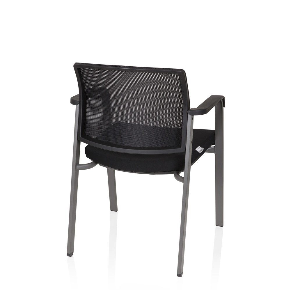 Produktabbildung Nr. 8: Chaise-visiteur / chaise de conférence hjh OFFICE MEET gris maille/tissu, noir