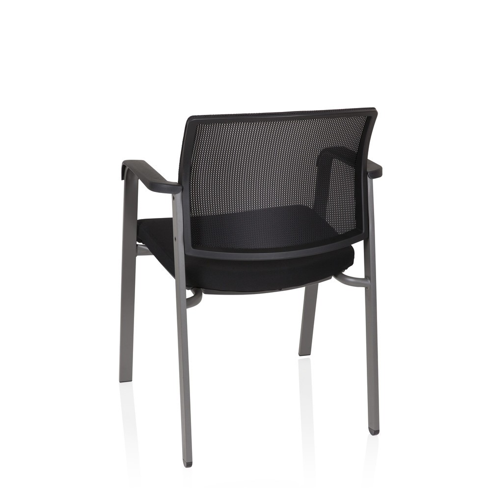 Produktabbildung Nr. 9: Chaise-visiteur / chaise de conférence hjh OFFICE MEET gris maille/tissu, noir