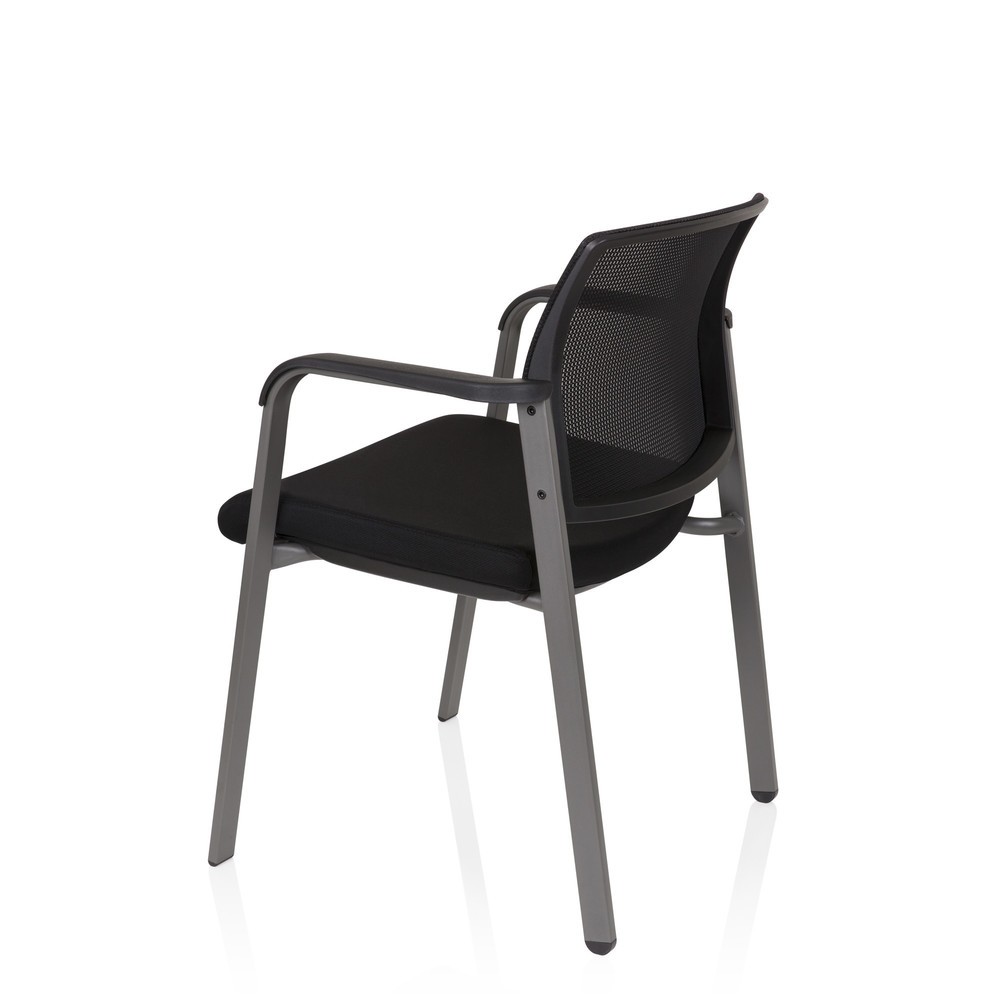 Produktabbildung Nr. 10: Chaise-visiteur / chaise de conférence hjh OFFICE MEET gris maille/tissu, noir