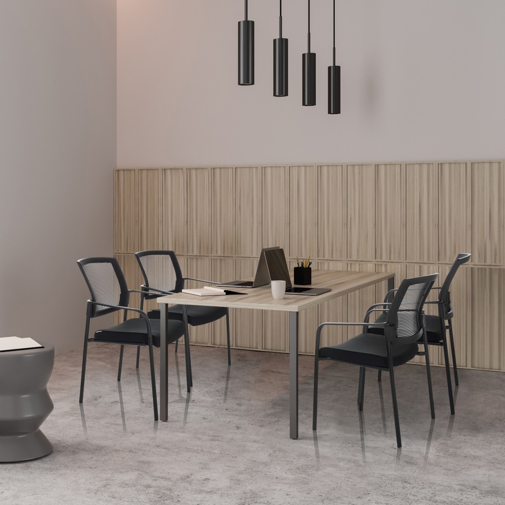 Produktabbildung Nr. 3: Chaise-visiteur / chaise de conférence hjh OFFICE MEET B maille/tissu, noir