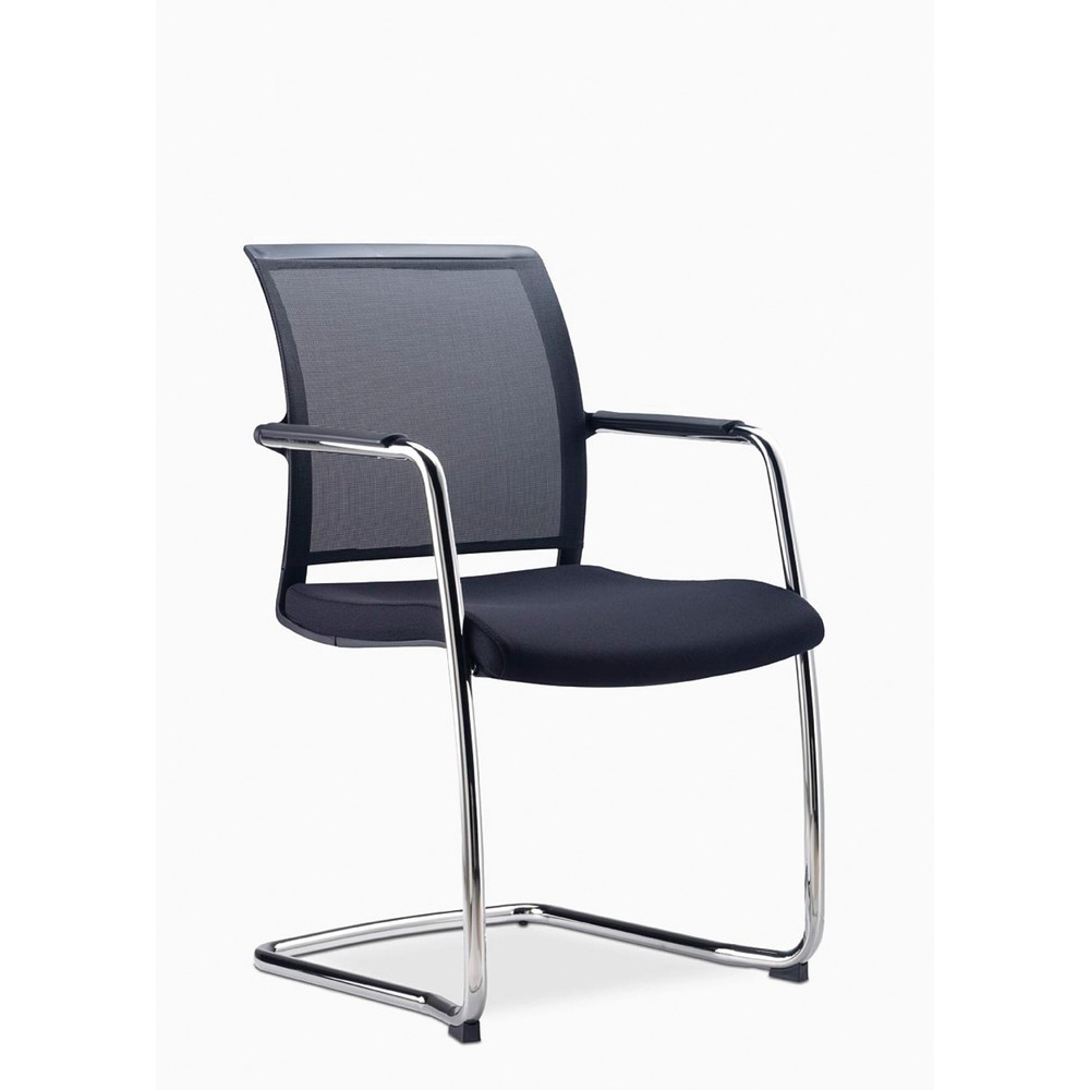 Illustration du produit: Chaise-visiteur Zed de BISLEY, fauteuil suspendu, dossier en mesh, empilable par 3
