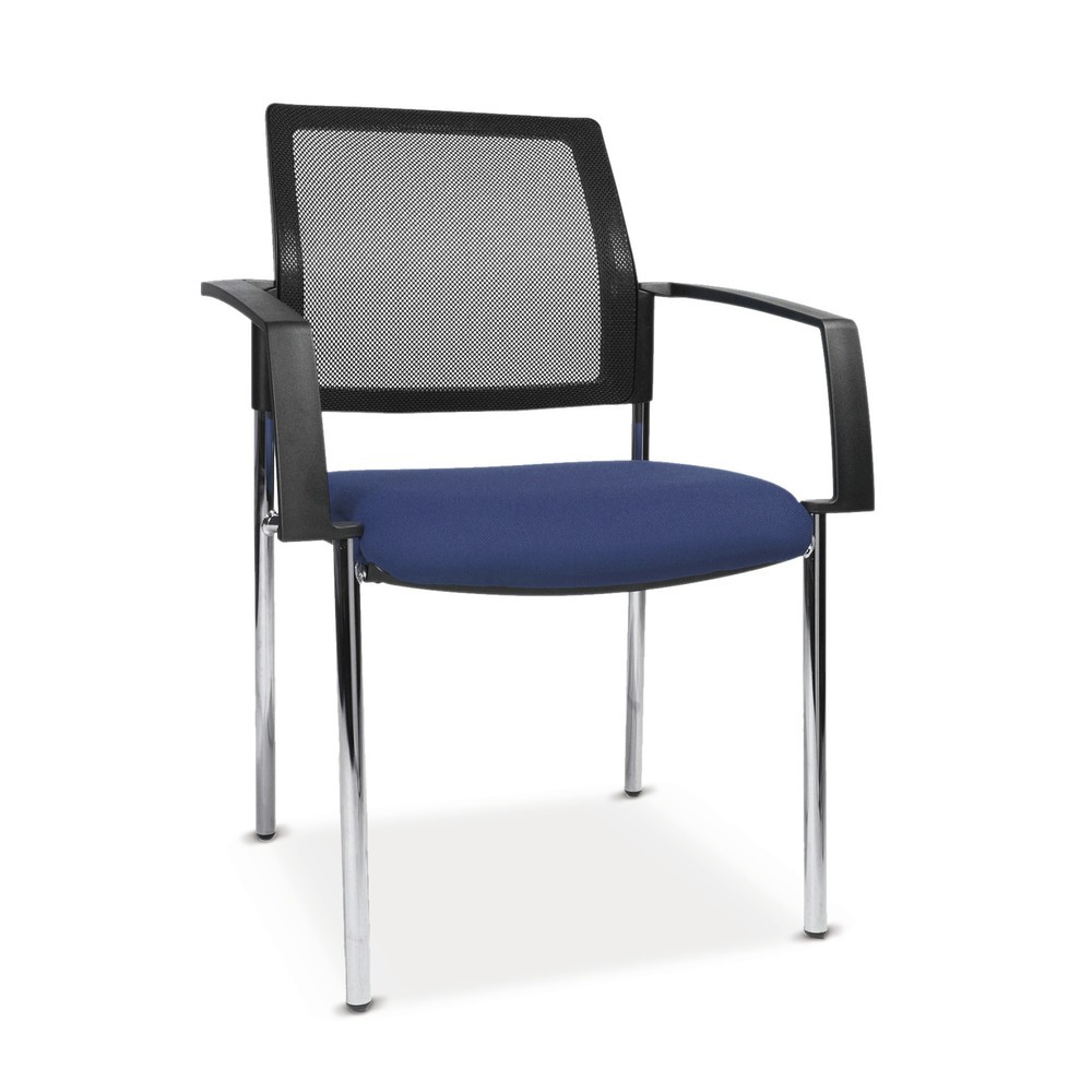 Illustration du produit: Chaise visiteurs Topstar® BtoB 10 avec dossier rembourré + bâti à 4 pieds, bleu royal