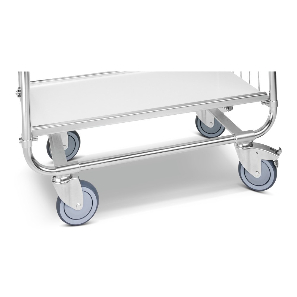 Produktabbildung Nr. 2: Chariot à étagères, galvanisé, 2 parois grillagées, haute face avant, 2 plateaux stratifiés de 1 200 x 425 mm