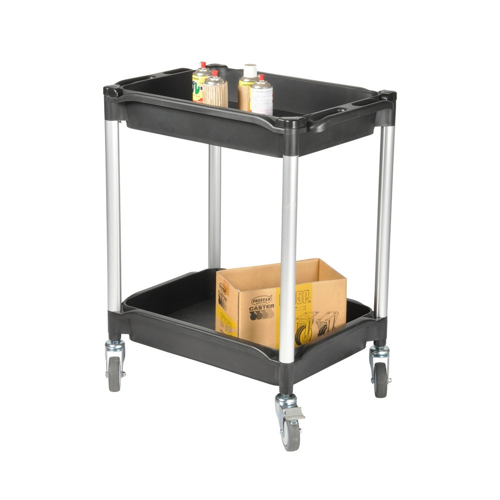 Produktabbildung Nr. 2: Chariot à plateaux Matador 608E noir - 2 plateaux à fond plat