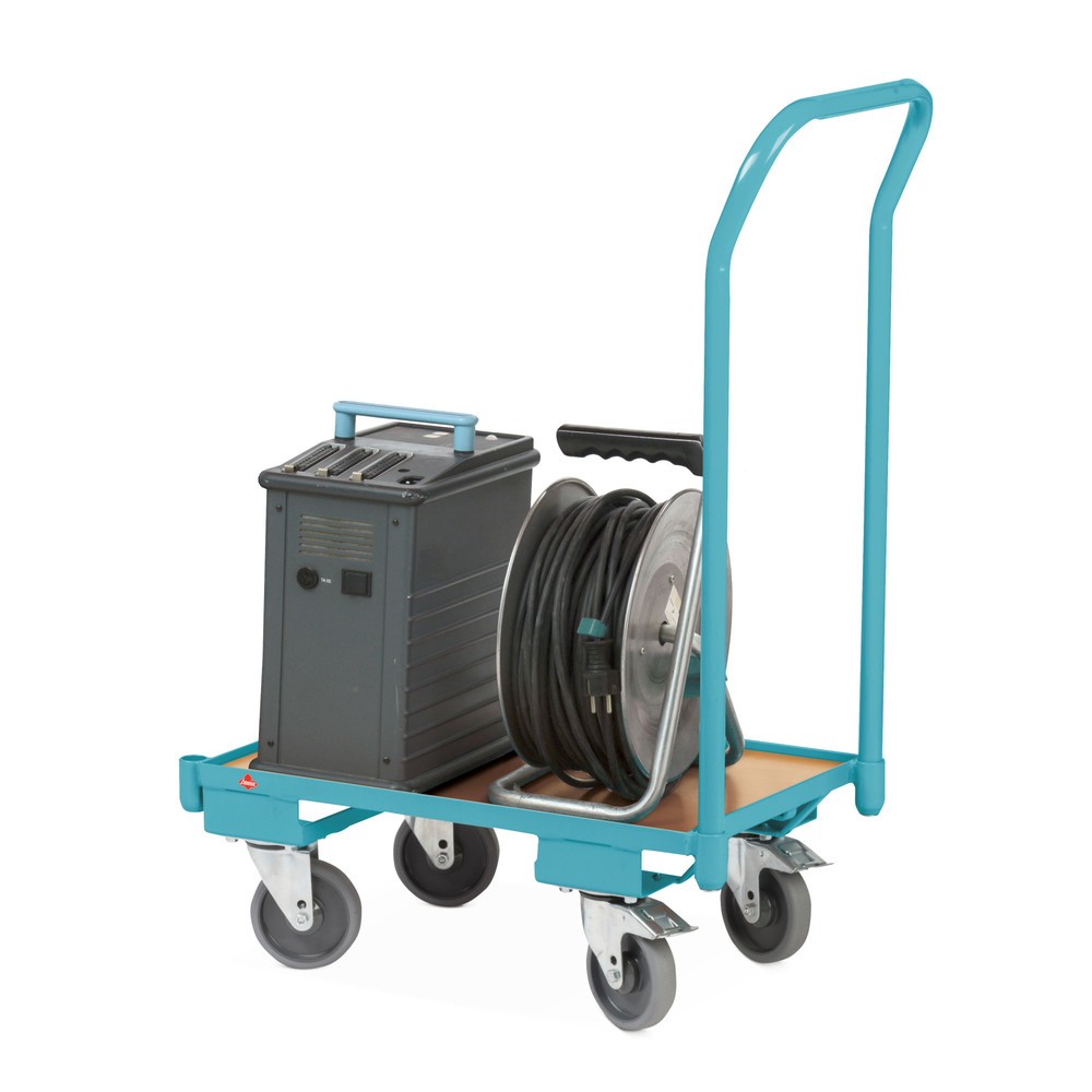 Illustration du produit: Chariot à plateforme pour bacs Europe Ameise®, avec arceau de poussée, capacité de charge 250 kg