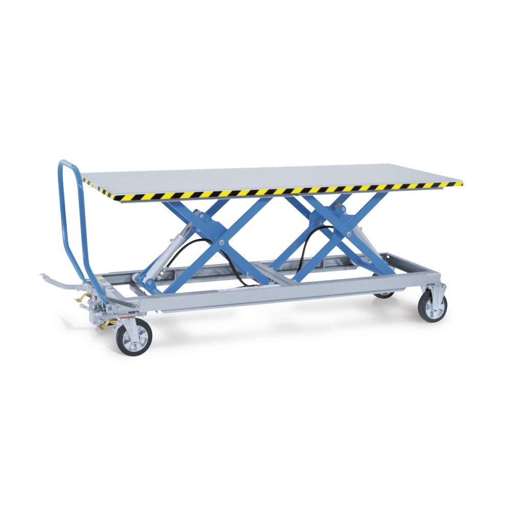 Illustration du produit: Chariot à table élévatrice à ciseaux en tandem, capacité de charge 500 kg, 2 200 x 800 mm