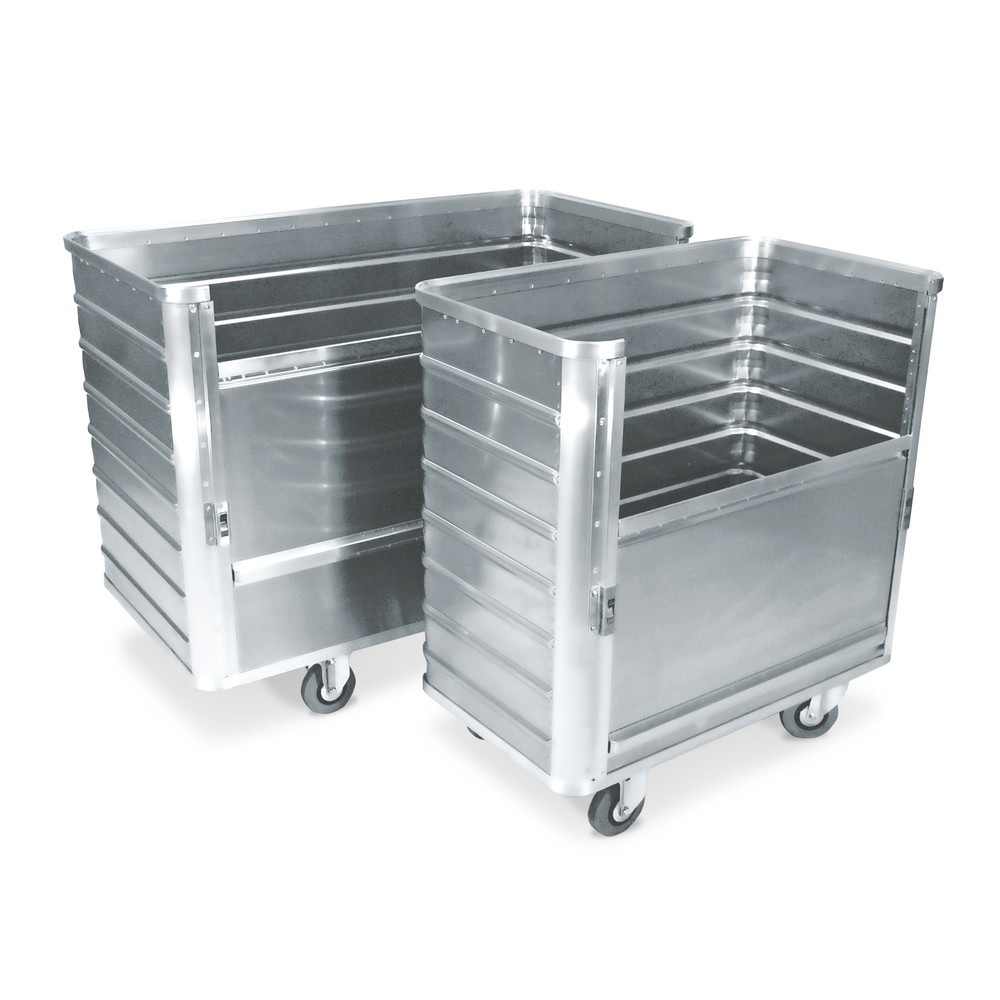 Illustration du produit: Chariot-caisse en aluminium avec paroi semi-abaissable, 355 litres