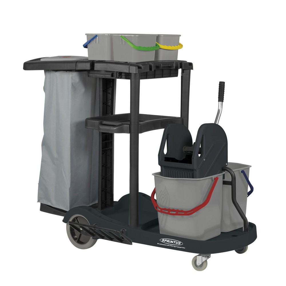 Illustration du produit: Chariot de ménage, 2 seaux de 17 litres + 4 de 4 litres