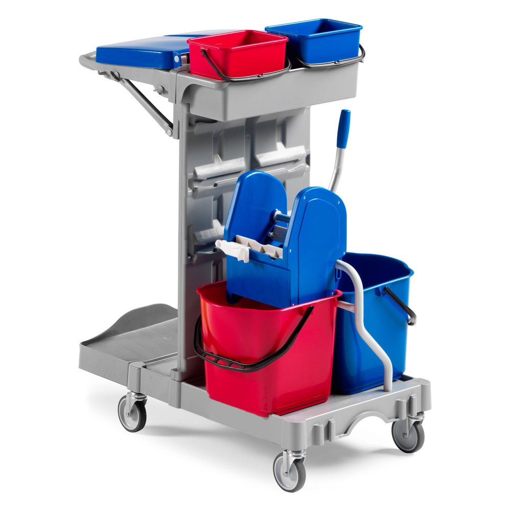 Illustration du produit: Chariot de nettoyage Poly II, 2x 15 litres presse à serpillière + 2x 4 litres
