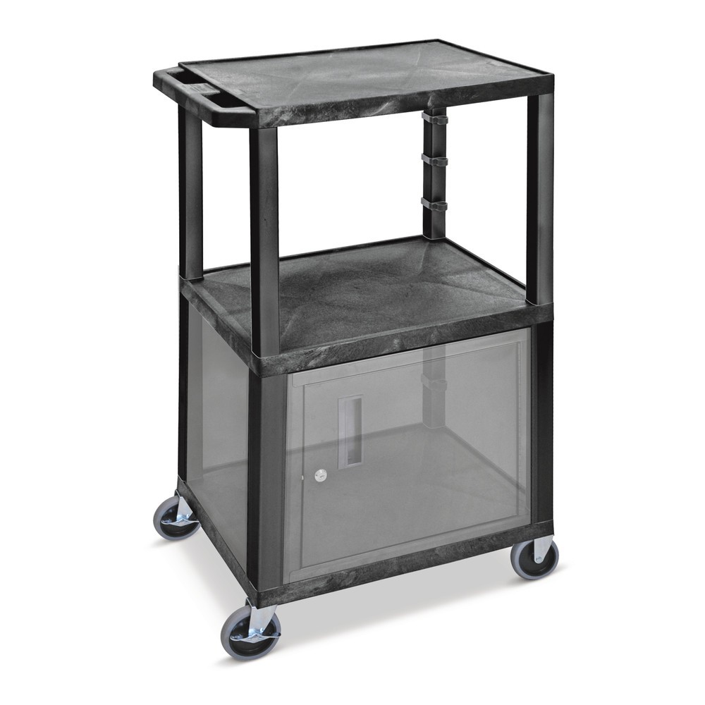 Illustration du produit: Chariot de transport en plastique, 3 niveaux, capacité de charge 150 kg, noir