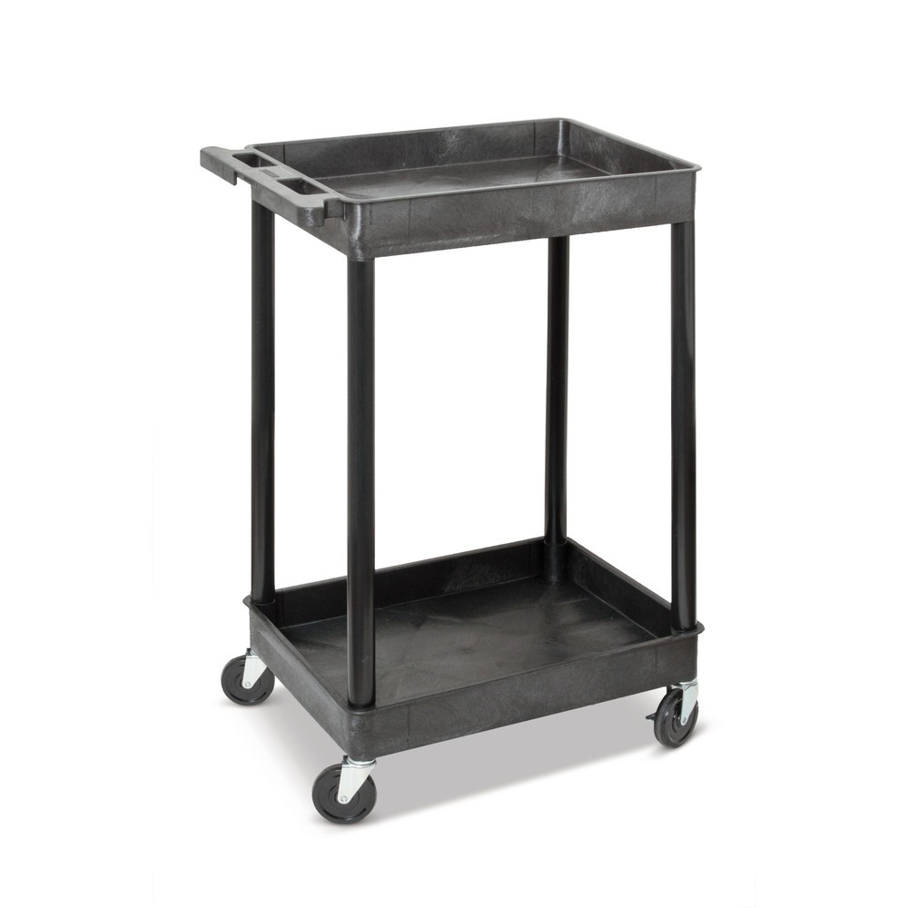 Illustration du produit: Chariot de transport en plastique HEMMDAL, avec cuves, 2 étages, noir