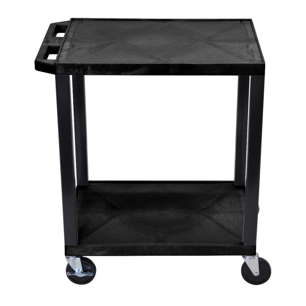 Illustration du produit: Chariot de transport en plastique HEMMDAL, avec plate-forme de chargement, 2 étages, noir