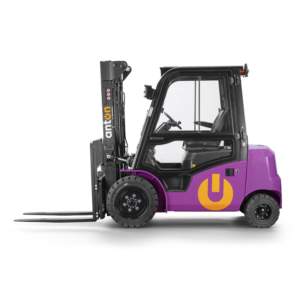 N° de l'image du produit 3 : Chariot élévateur électrique AntOn par Jungheinrich CBH 2.5 avec mât télescopique triple, hauteur de levage 4 800 mm, capacité de charge 2 500 kg, cabine intempéries Comfort, y compris chargeur externe 80 V, 60 A, CEE, 5 broches