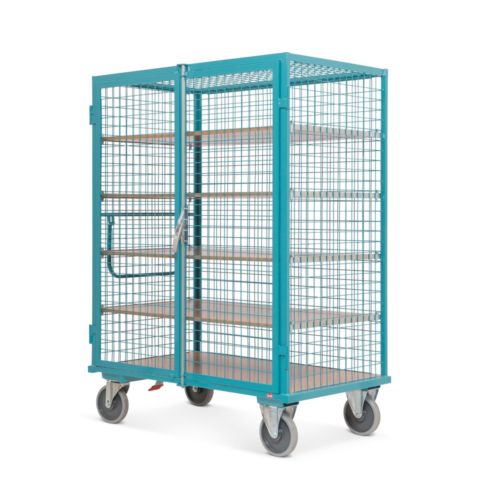 Produktabbildung Nr. 4: Chariot fermé Ameise®, parois grillagées, bleu turquoise, H x l x P 1 800 x 1 115 x 810 mm