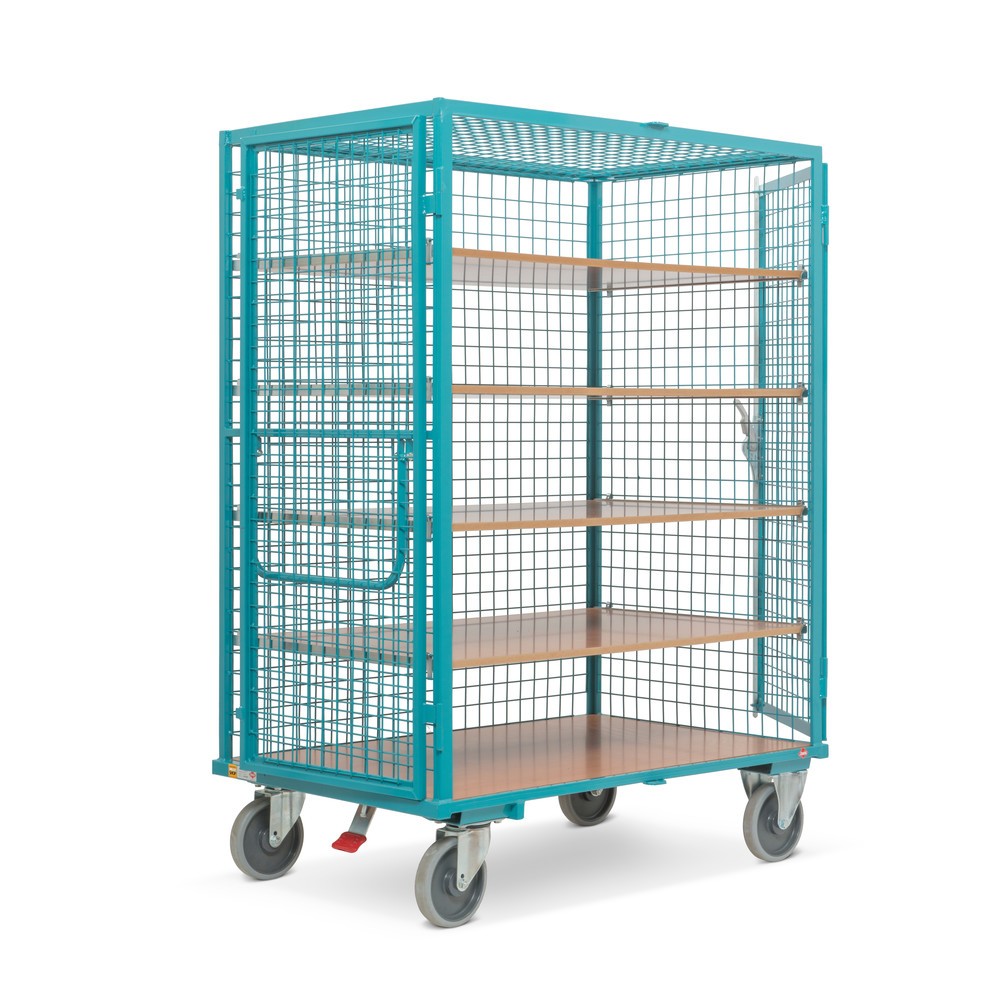 Produktabbildung Nr. 5: Chariot fermé Ameise®, parois grillagées, bleu turquoise, H x l x P 1 800 x 1 115 x 810 mm