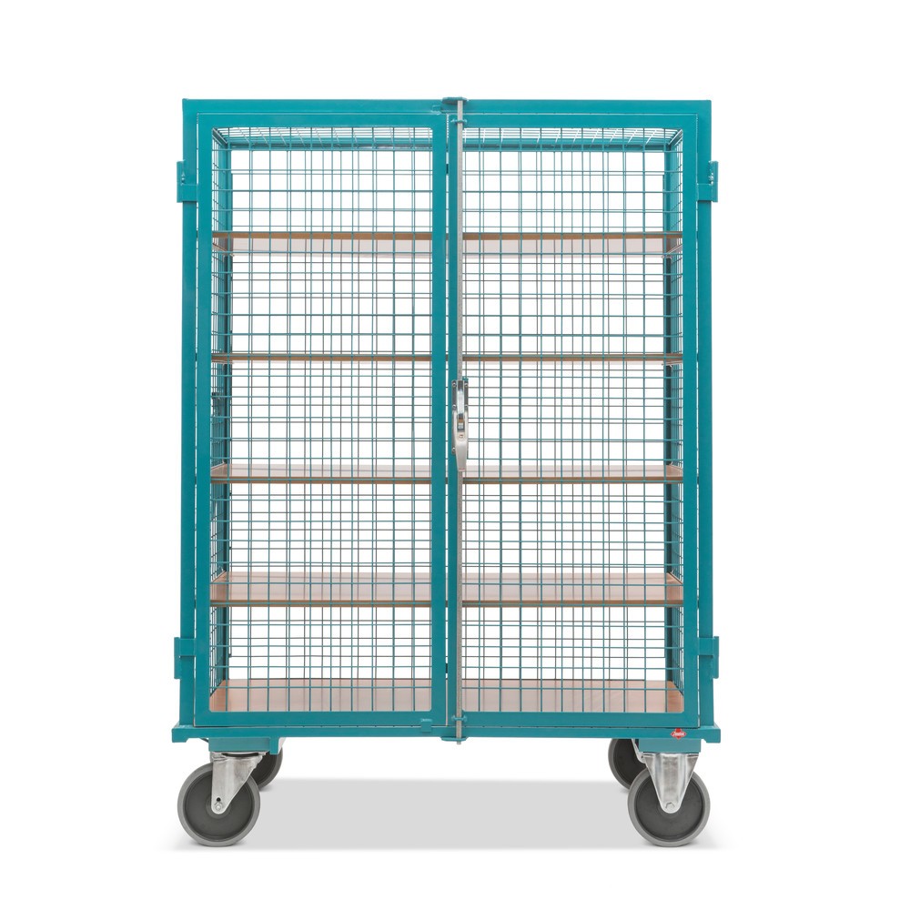 Produktabbildung Nr. 6: Chariot fermé Ameise®, parois grillagées, bleu turquoise, H x l x P 1 800 x 1 115 x 810 mm